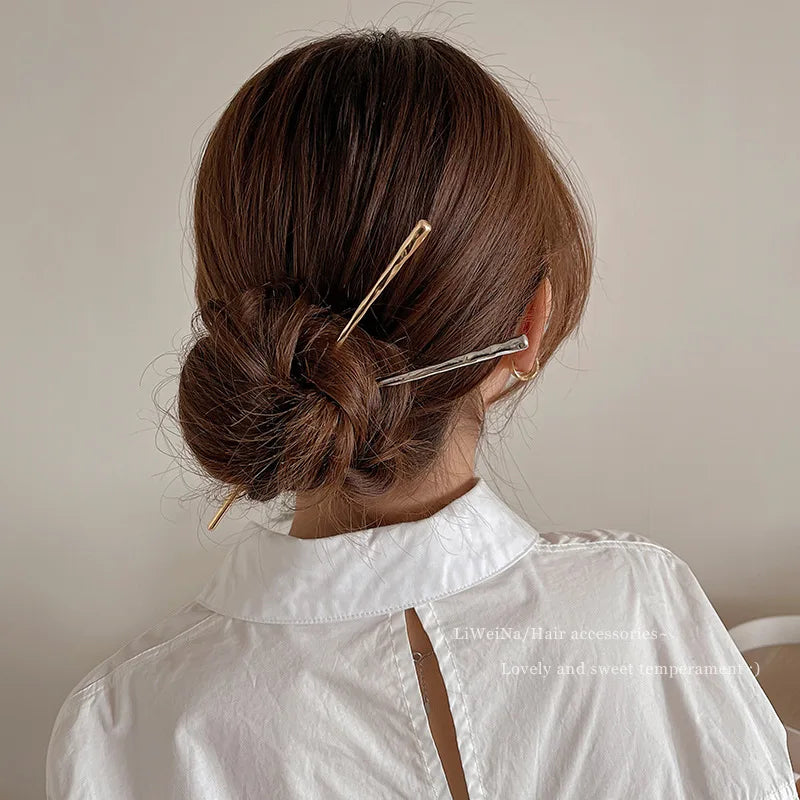 New Chinese Metal Hair Sticks Vintage Chopstick Hairpins Women Hair Clip Pin Headwear Wedding Headdress Jewelry Accessories