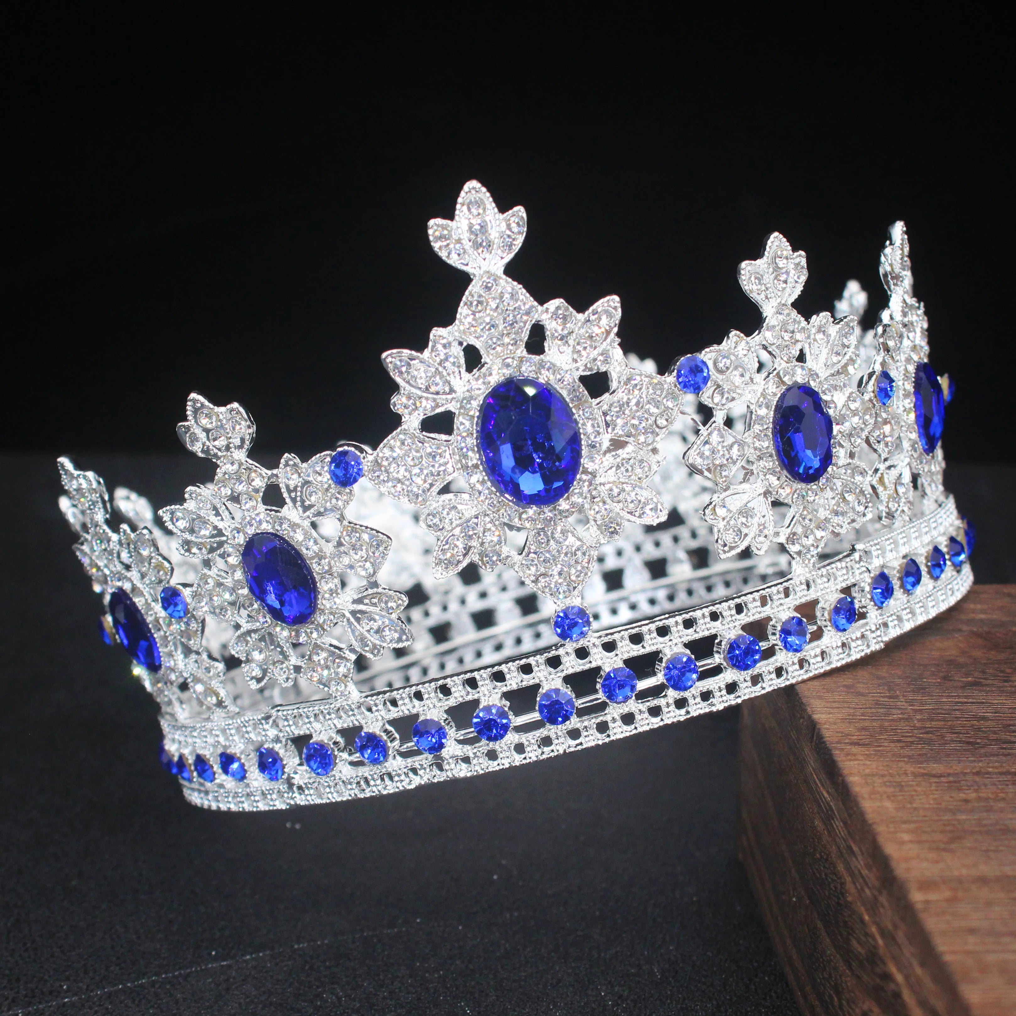 Baroque Queen King Tiara Crowns For Women Pageant Diadem Bride Crystal Headpiece Wedding Bridal Hair Jewelry Accessories